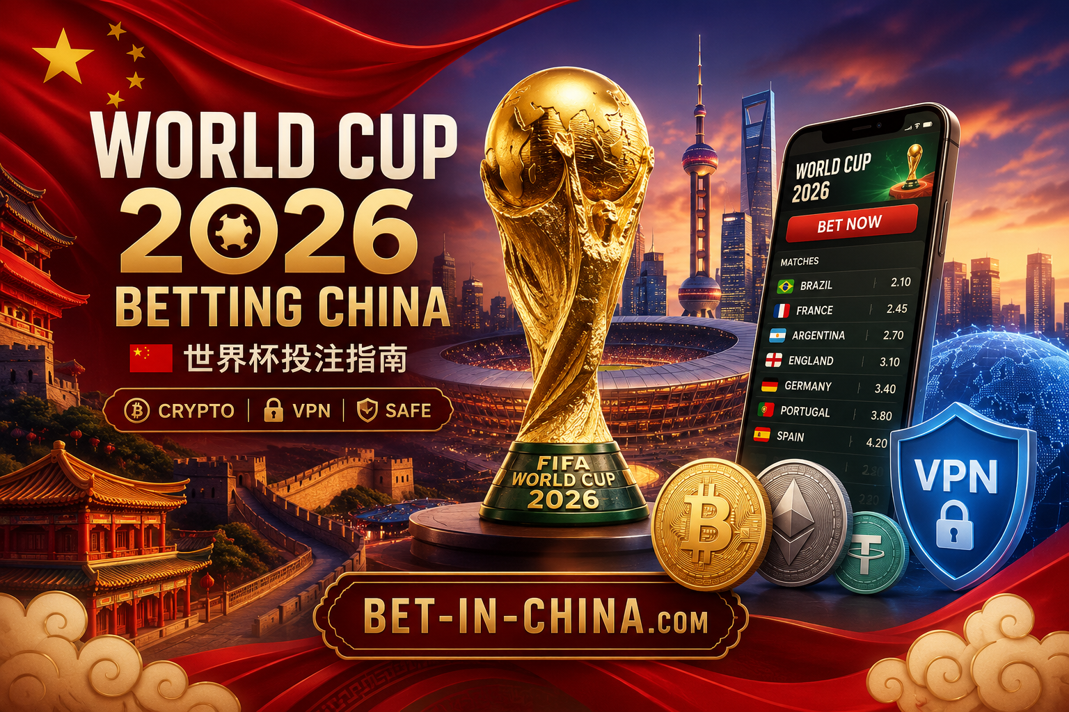 World Cup 2026 Betting China 世界杯投注指南, Crypto Payments & Safe Sportsbook Tips